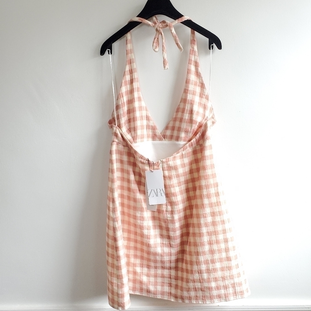 Zara Gingham Check Halter Mini Dress NWT Size XS - Picture 12 of 16